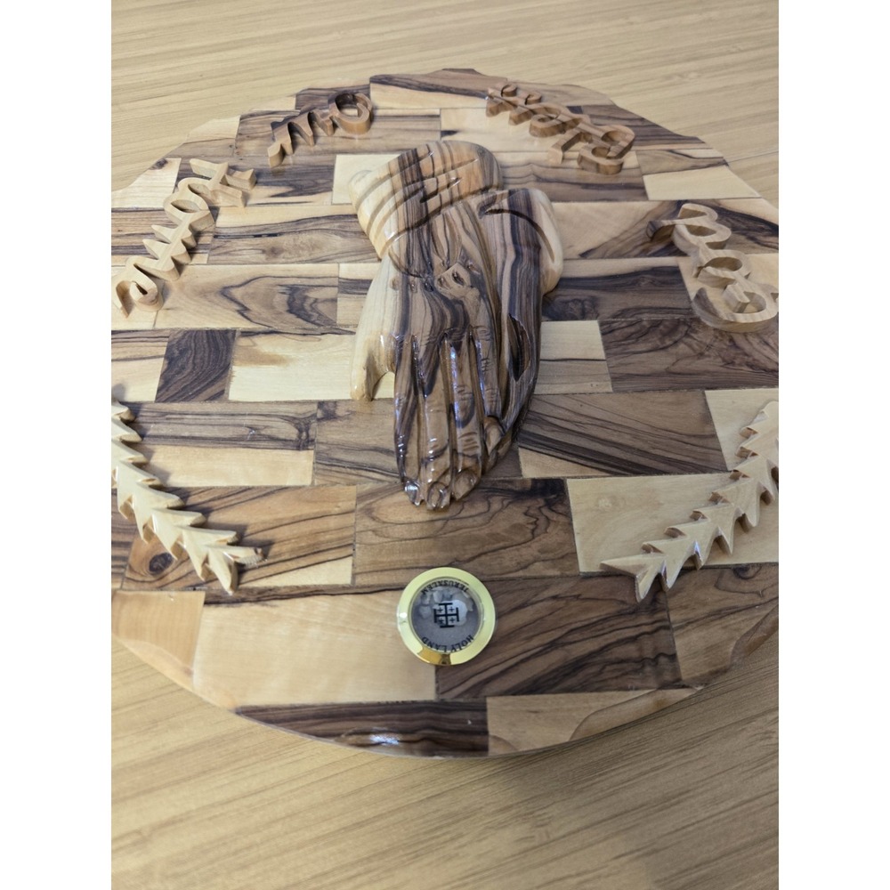 Jerusalem Olive Wood "God Bless Our Home" Wooden Plauque - Picture 10 of 10